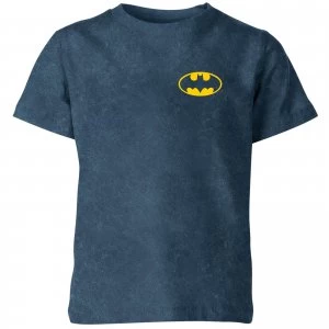 Batman Pocket Logo Kids T-Shirt - Navy Acid Wash - 7-8 Years - Navy Acid Wash
