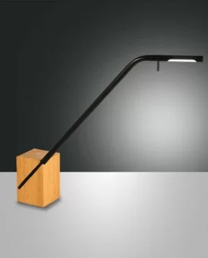Viktor Integrated LED Table Lamp Black Glass