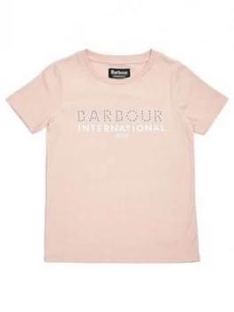 Barbour International Girls Drift Foil Print T-Shirt - Pink, Size Age: 10-11 Years, Women