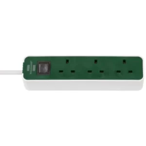 Brennenstuhl 1153233329 Ecolor 3 Way Green/White Switched Extensio...