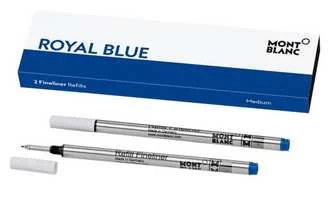 Mont Blanc - 2 Fineliner Refills Broad Royal Blue - Fineliner Pen Refill - Blue