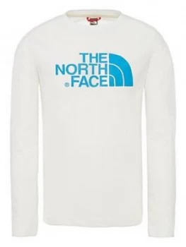 Boys, The North Face The North Face Boys Easy Long Sleeve T-Shirt, White, Size XL, 15-16 Years