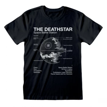 Star Wars - Death Star Sketch Unisex XX-Large T-Shirt - Black