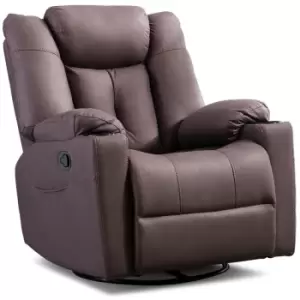 More4homes - afton fabric recliner rocking swivel gaming cinema lounge sofa chair brown - Brown