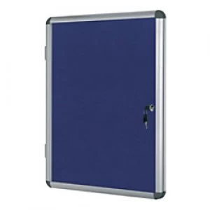 Bi-Office Lockable Notice Board Enclore Swing Fabric Blue 32xA4