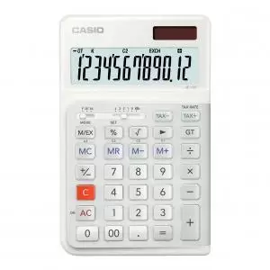 Casio JE-12E-WE 12 Digit Compact Ergonomic Desk Calculator