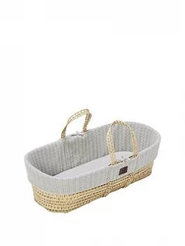 The Little Green Sheep Organic Knit Moses Basket Set - Grey
