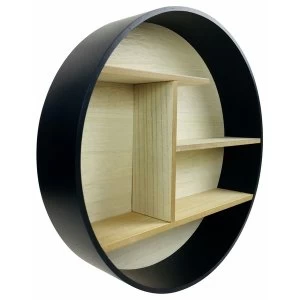 Black Round Shelf Unit 45cm