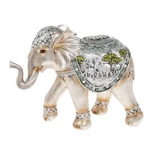 Silver Scene Elephant XLarge Ornament