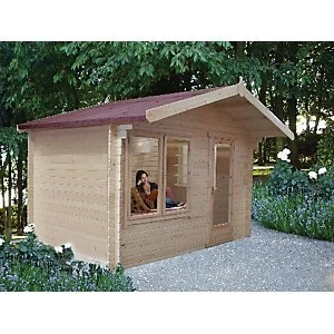 Shire Challock Log Cabin with Overhang 12 x 8 ft