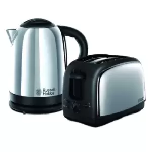 Russell Hobbs 21830 Lincoln Polished Stainless Steel 1.7L Kettle and 2 Slice Toaster Set