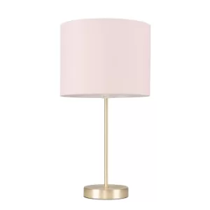 Value Essentials Charlie Gold Table Lamp with Blush Pink Shade