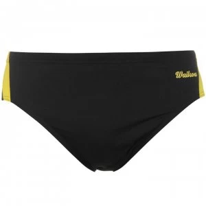 WaiKoa 8cm Swimming Brief Mens - Black/Yellow