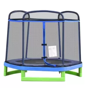 Jouet Kids 215cm Trampoline with Security Enclosure - Blue/Green/Black