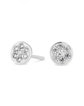 Simply Silver Pave Stud Earring