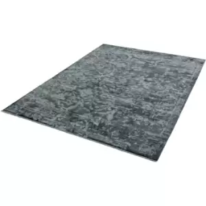 Asiatic - Zehraya ZE07 Charcoal Abstract 200cm x 290cm Rectangle - Grey and Black