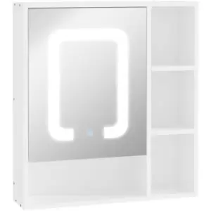 Kleankin - LED Illuminated Bathroom Mirror Cabinet with Dimmable Touch Switch