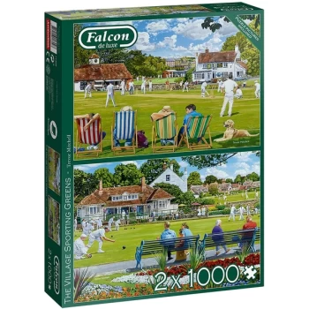 Falcon de luxe The Village Sporting Greens 2-Pack Jigsaw Puzzle - 1000 Pieces