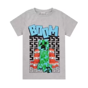 Minecraft Boys Boom T-Shirt (11-12 Years) (Grey)