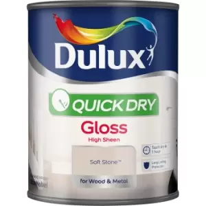 Dulux Quick Dry Soft Stone Gloss High Sheen Paint 750ml
