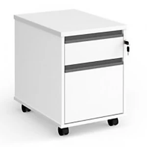 Dams International Mobile Pedestal with 1 Lockable Shallow Drawer and 1 Filing Drawer Wood Contract 25 426 x 600 x 567mm White