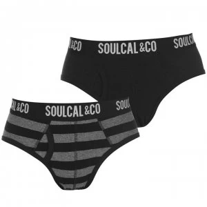 SoulCal Briefs Pack of 2 - Anthra/Stripe