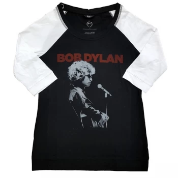 Bob Dylan - Sound Check Ladies X-Small T-Shirt - Black,White