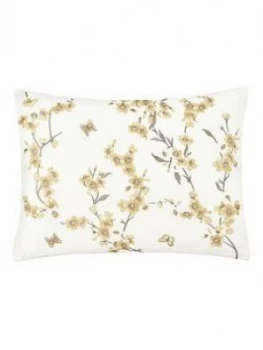 Catherine Lansfield Embroidered Blossom Cushion - Yellow