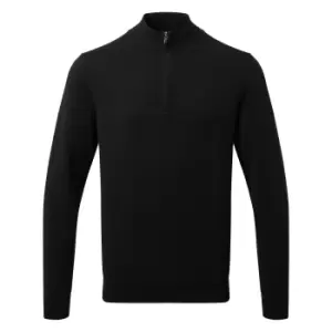 Asquith & Fox Mens Cotton Blend Zip Sweatshirt (L) (Black)