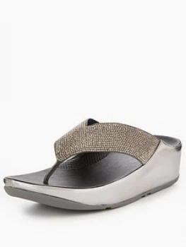 FitFlop Crystall Toe Thong Sandal Pewter Pewter Size 3 Women