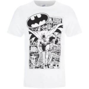 DC Comics Mens Batman Comic Strip T-Shirt - White