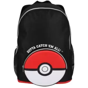 Pokemon Girls Catch Em All Pokeball Backpack (One Size) (Black/Red/White) - Black/Red/White