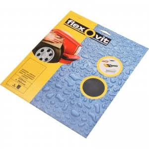 Flexovit Waterproof Sandpaper Fine Pack of 3