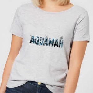 Aquaman Chest Logo Womens T-Shirt - Grey - S