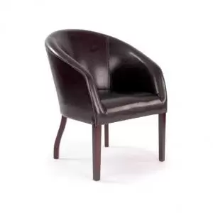 Metro Leather Effect Armchair Brown 50443ET
