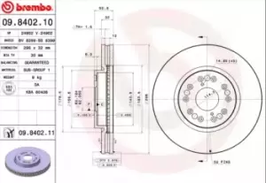 BREMBO Brake disc 09.8402.11 Brake rotor,Brake discs LEXUS,IS I (JCE1_, GXE1_),GS (UZS161, JZS160),IS SportCross,GS (JZS147_)