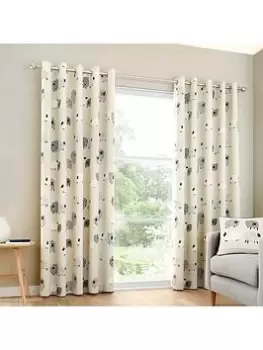 Fusion Dotty Sheep Eyelet Lined Curtains