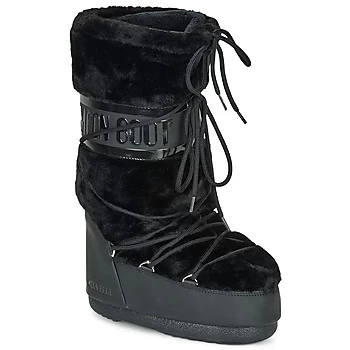 Moon Boot MOON BOOT CLASSIC FAUX FUR womens Snow boots in Black - Sizes 6 / 7,3 / 5