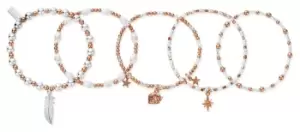 ChloBo MBSTA5L Mixed Metal Lucky Stack Of 5 Rose Gold Plated Jewellery