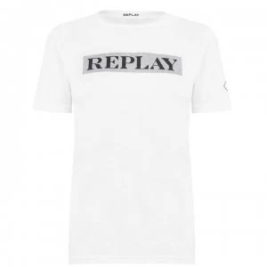 Replay Glitter Box T Shirt - White 001
