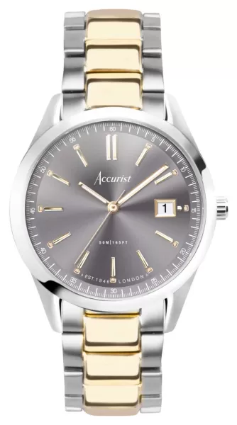Accurist 74013 Everyday Mens Grey Dial Two Tone Steel Watch
