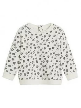 Mango Baby Girls Flower Print Sweatshirt - White