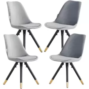 Sophie Retro Chairs Set of 4 Light Grey