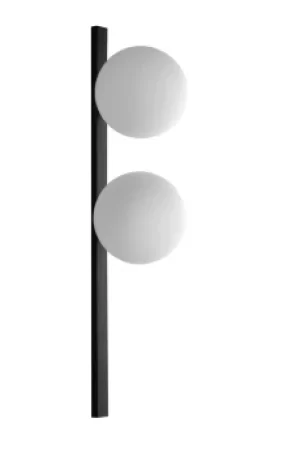Enoire Twin Globe Wall Lamp, Black, Opal, E14