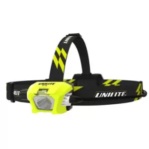 Cree LED Rechargeable 1100Lm Head torch with battery pack - 2x 3.7v batteries included - n/a - Unilite