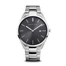 Bering Black and Silver 'Ultra Slim' Fashion Watch - 17240-702
