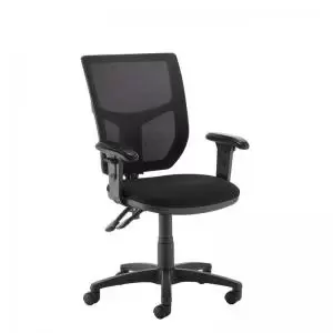 Altino 2 lever high mesh back operators chair with adjustable arms -