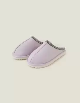 Accessorize Suedette Braid Mule Slippers Purple, Size: L