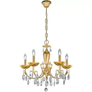 14-kolarz - VICTORIA crystal chandelier 2 24K Gold 5 bulbs Gold Kiss