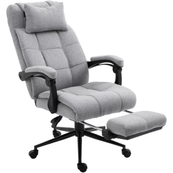 Vinsetto - Ergonomic Office Chair Adjustable Height w/Wheels Footrest Light Grey
